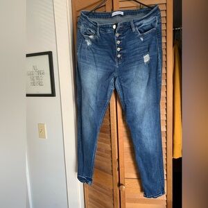 Flying Monkey Distressed Blue Skinny Jeans